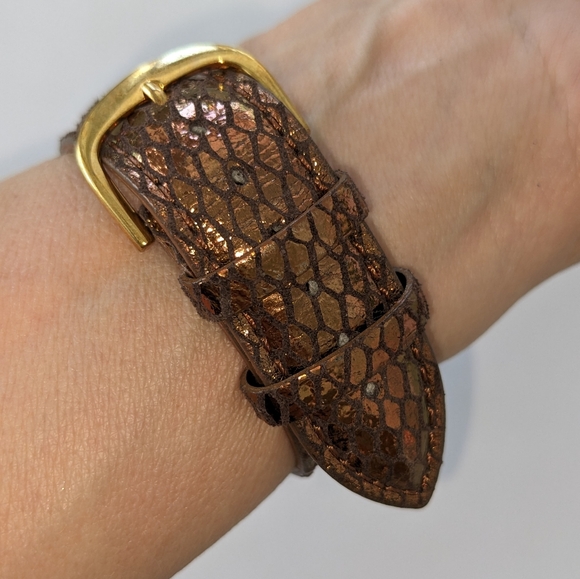 VTG JOAN RIVERS CLASSIC JAPAN MOVT METALLIC BROWN W/RHINESTONES WATCH - Picture 8 of 8